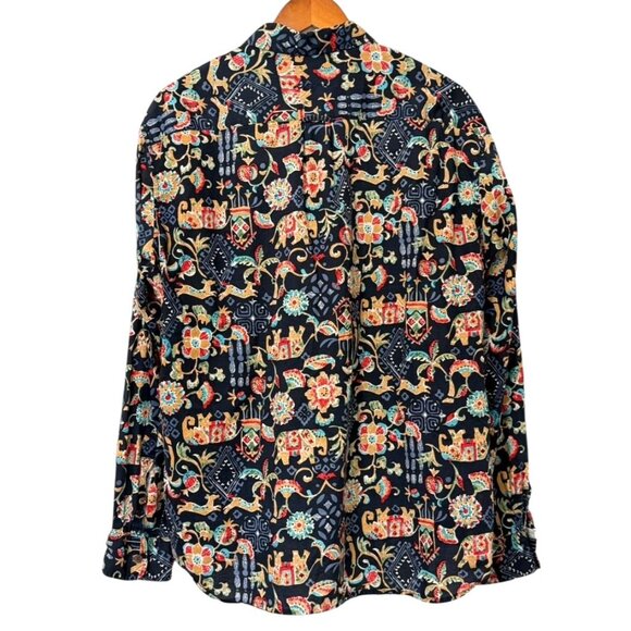 Desigual Man Button Down Shirt Colorful Tropical Elephant Artsy Size XXL Regular - Picture 3 of 10